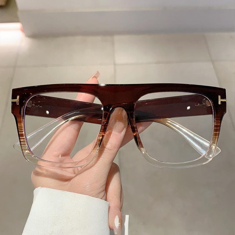 Simple Retro Thick Frame Square Anti Blue Light Glasses Trendy Unique Frame for Men Women