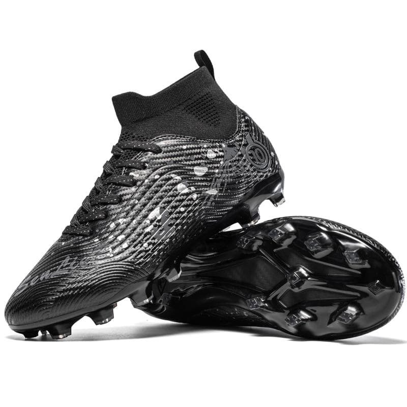 33-46 Unisex Football Boots Are Long Nails High Elastic Socks Professional Artificial Captain Outdoor Sports Children Football Shoes 35 black