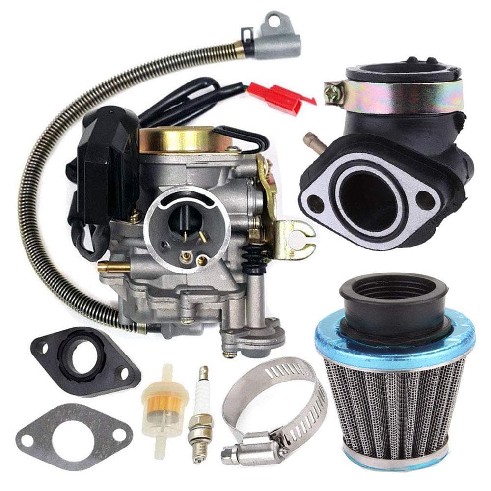 Carburetor Fit for GY6 50CC 49CC 4 Stroke Scooter Taotao Engine 18mm Carb silver