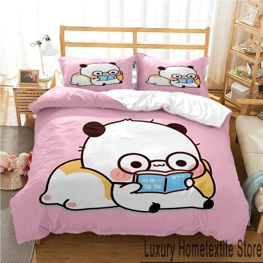3D Print Bubu Dudu Cartoon Bear Panda Bedding Set Boys Girls Twin Queen King Size Duvet Cover Pillowcase Bed boys Adult AU Double 180x210cm