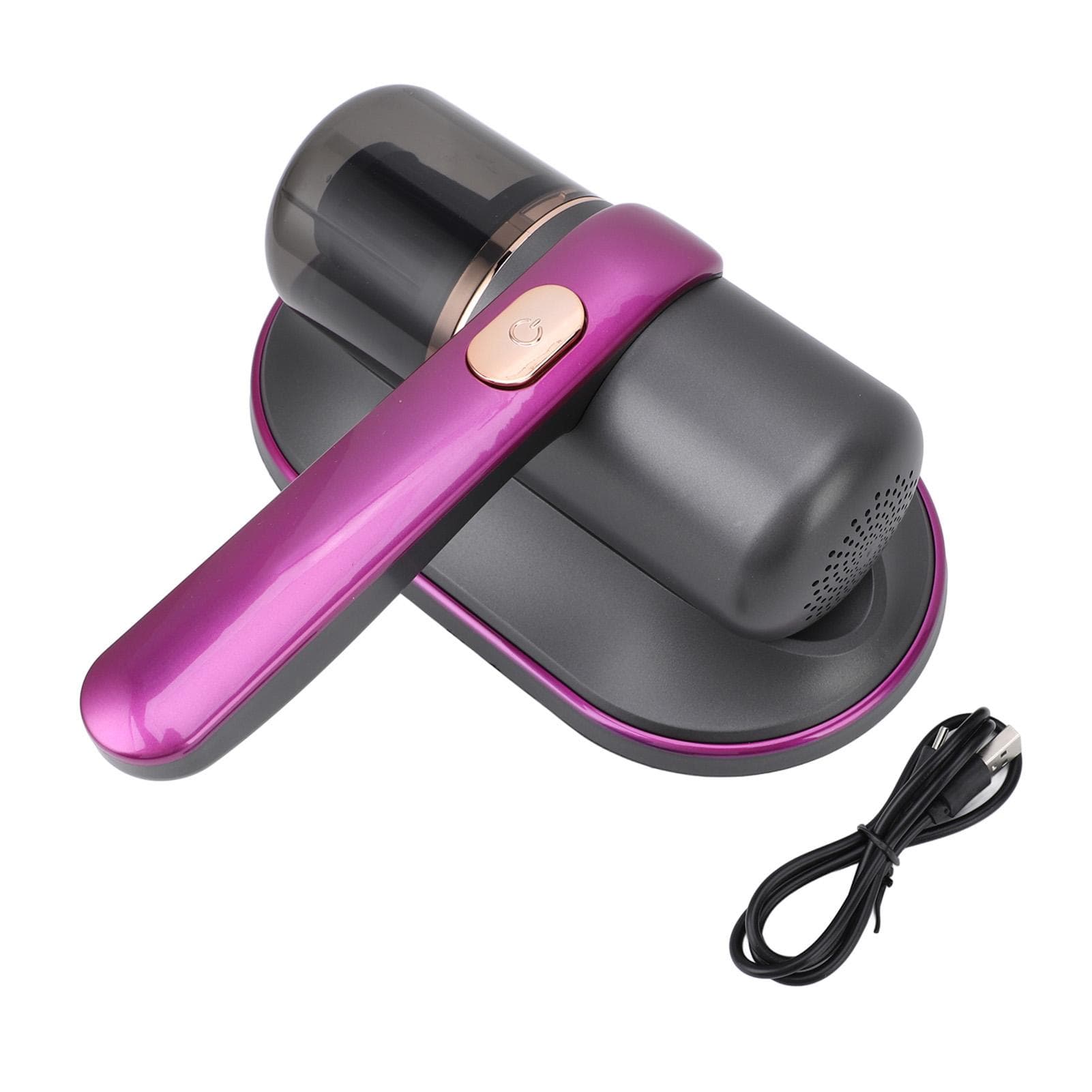Bed Vacuum Cleaner Purple Handheld Cordless High Efficiency 2 Speeds Suction Power Mattress Vacuum