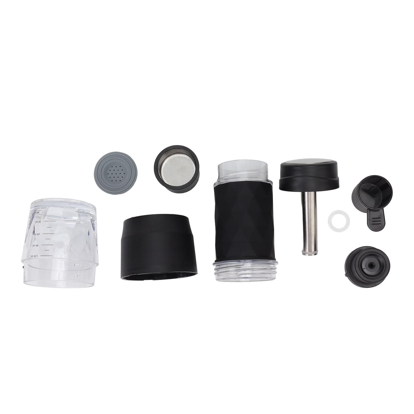 Maual Hand Coffee Maker Portable Travel Coffee Machine Compatible Ground Coffee and Coffee Capsule black