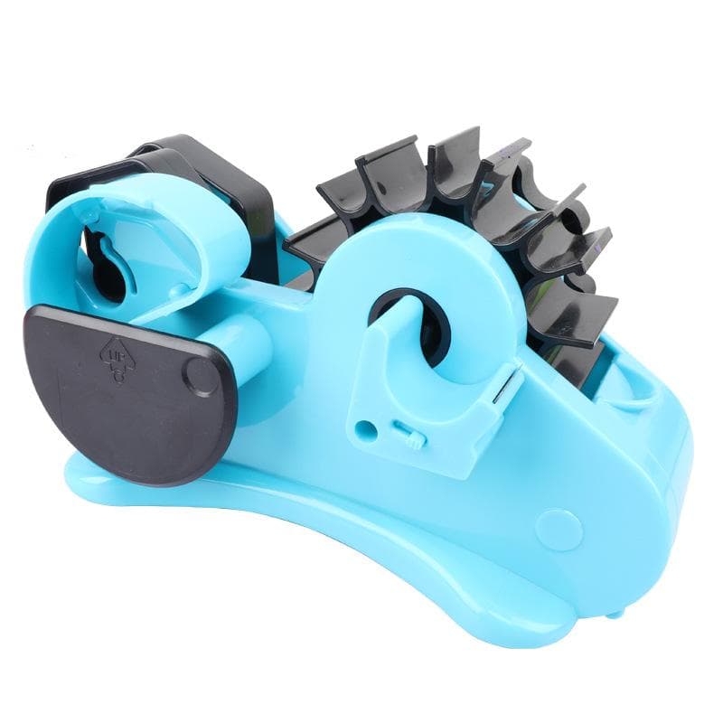Semi-Automatic Tape Dispenser Multi-roll Cutting Reusable Thermal Tape Dispenser with Compartment for Thermal Transfer Tape 4cm blue