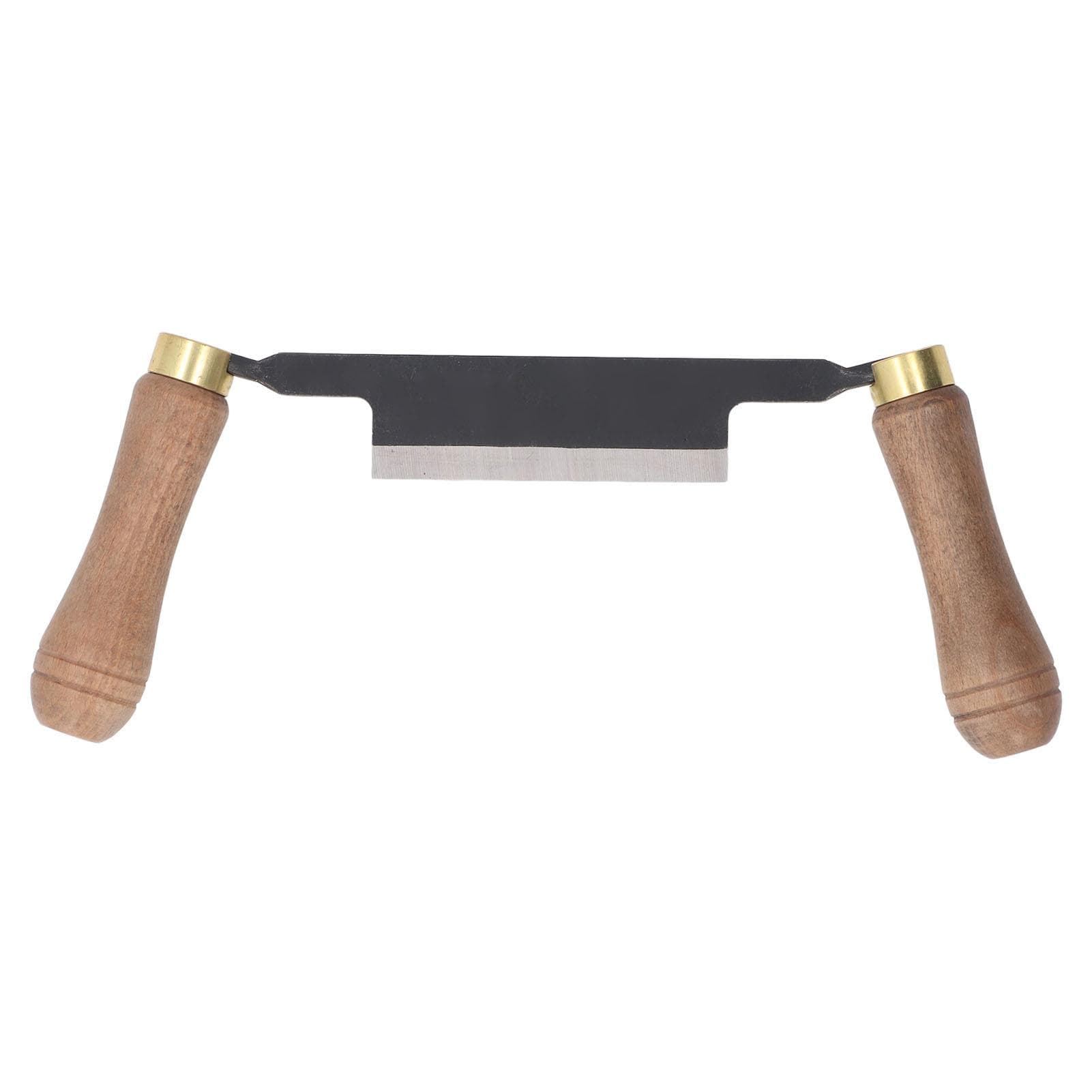 Draw Shave Tool 4 Inch Straight Ergonomic Dual Wooden Handle Woodworking Debarking Hand Tool