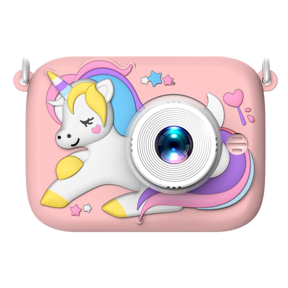 1080P Kids Camera Cute Digital Camera 20MP Children Camera Cartoon Kids Selfie Camera for Boys And D12 pink
