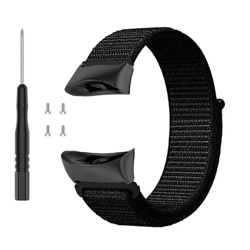 Nylon Strap Compatible with Garmin Forerunner 45 45S Watch Band for Garmin Swim 2 Smartwatch Replacement Wrist Band Accessory Metal connectors black