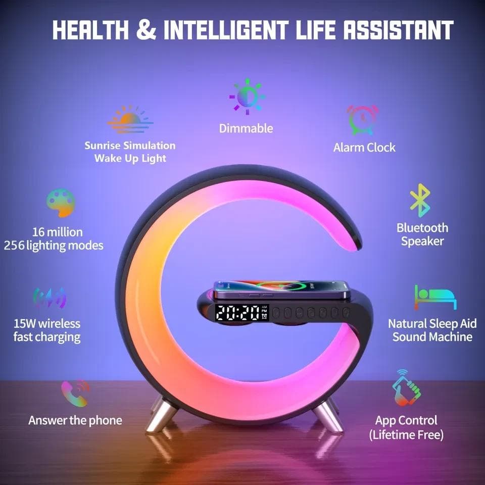 Xiaomi 2023 NEW Smart Light Wireless Mobile Power Bluetooth Speaker Alarm Wake Up Light Atmosphere Light White Noise Sleep Light black