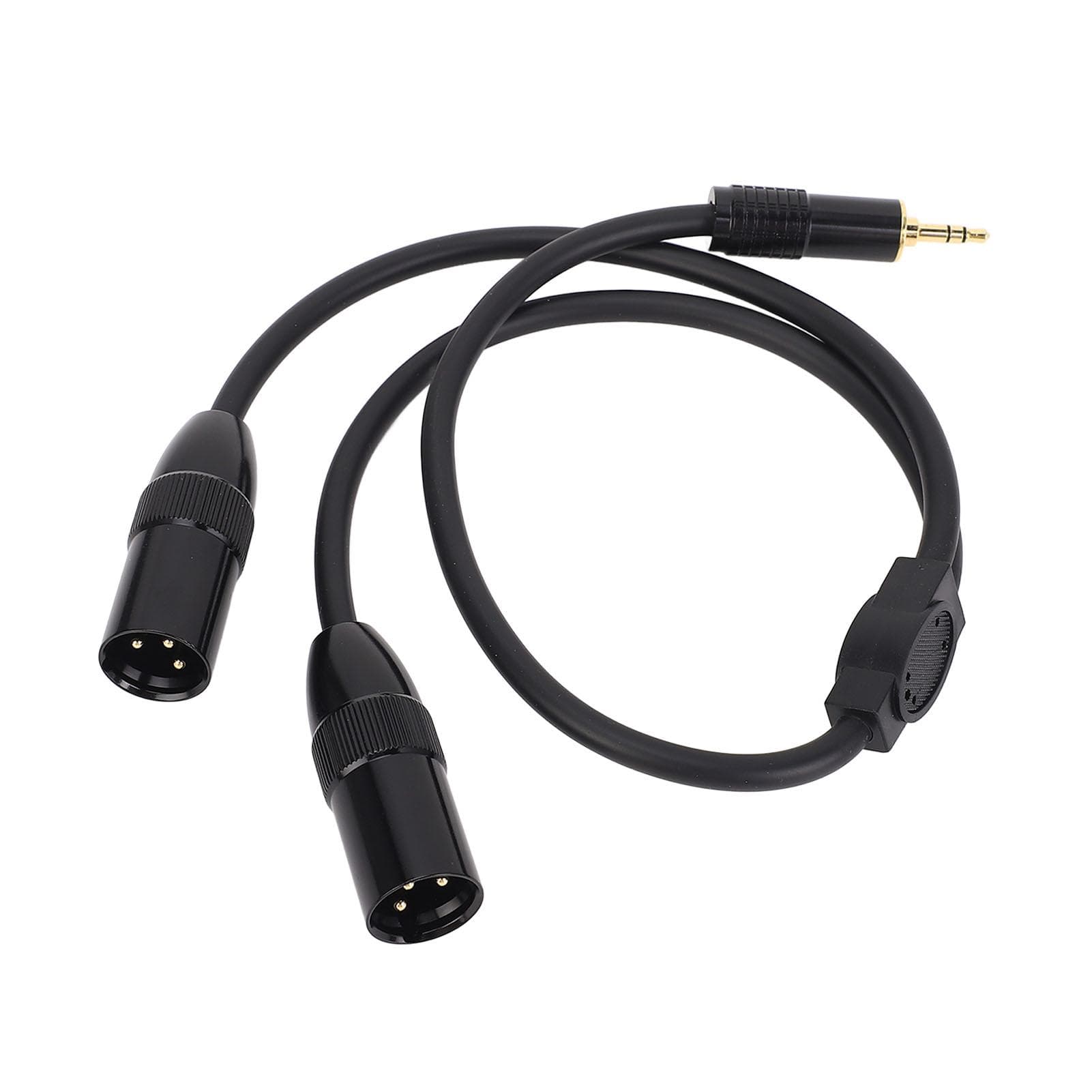Dual XLR Male to 18in TRS Stereo Y Splitter Cable 1.6ft 3.5mm for Portable Media Player Laptop