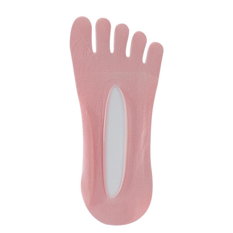 Summer Five-finger Boat Socks Women's Breathable Thin Invisible Short Socks Mesh Women's Socks Split Toe Socks One size pink