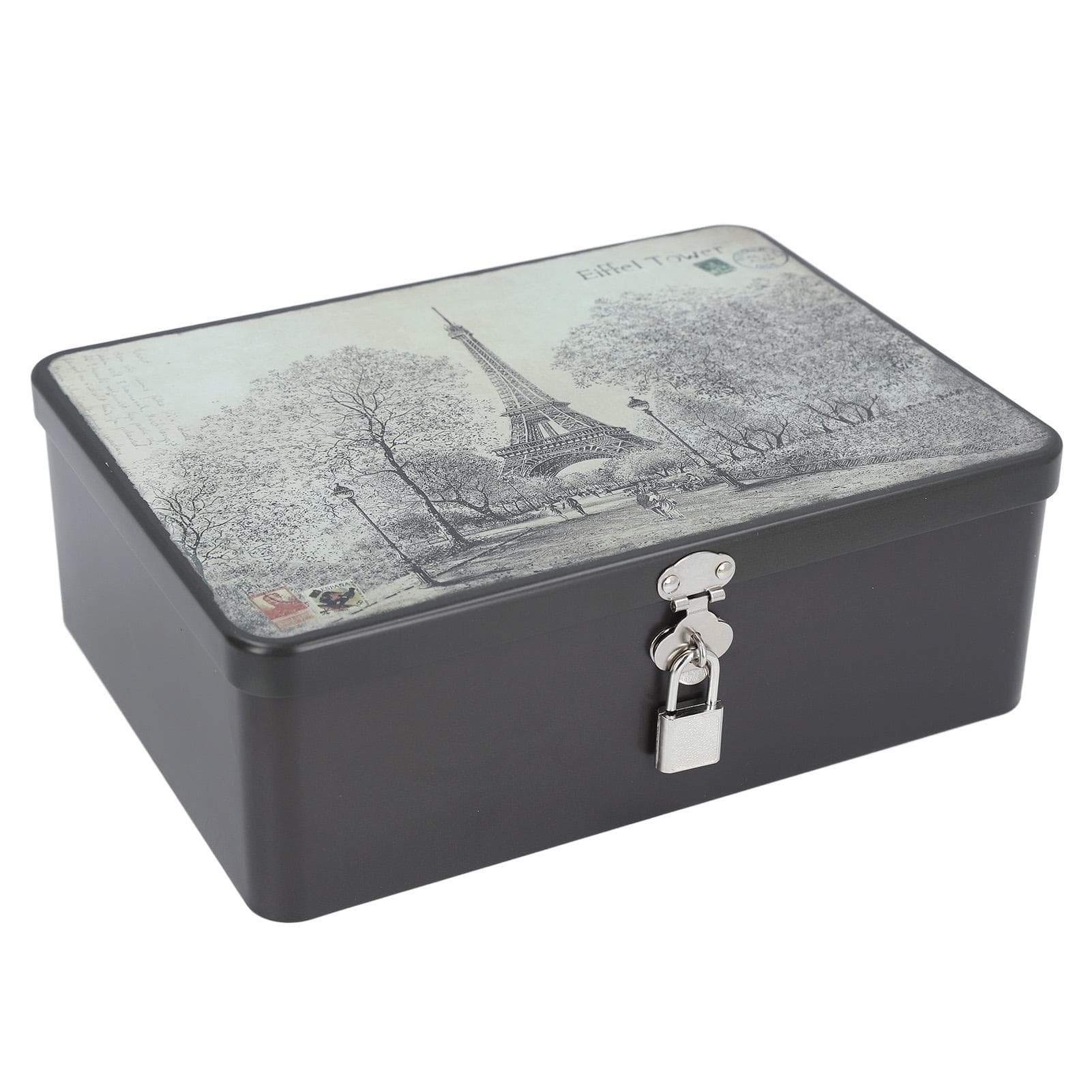 Lock Storage Box Vintage Iron Storage Box Space Saving Metal Keepsake Box Decorative Storage Case
