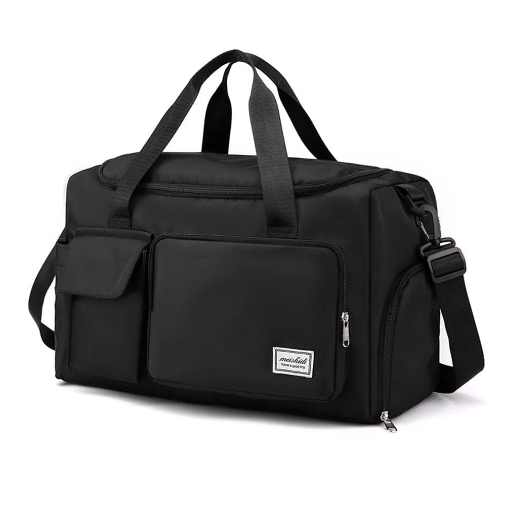 Sports Gym Bag Duffel Bag with Shoe Compartment Weekender Travel Bag for Women black