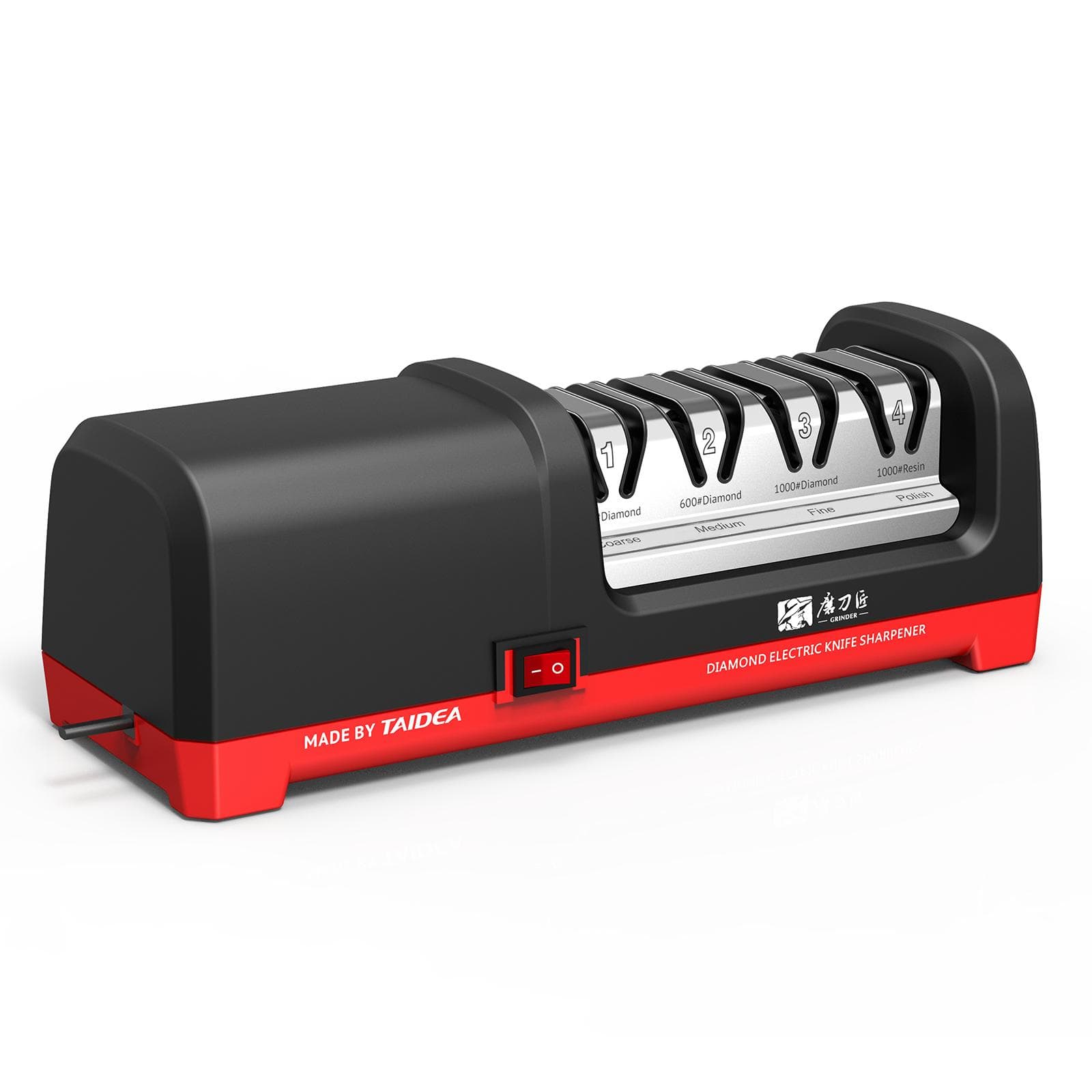 TAIDEA TG2102 4 Stage Electric Knife Sharpener 20-Degree Grinding Edge Knife Sharpener for Kitchen US Plug black/silver