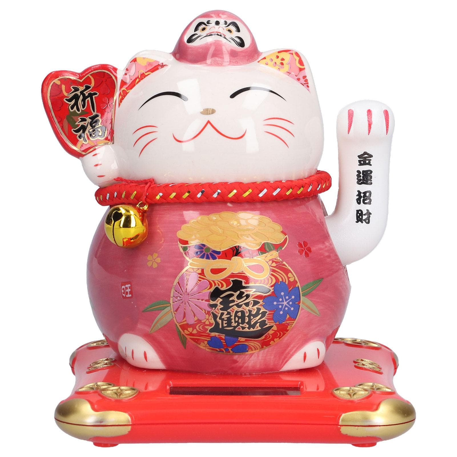 6in Fortune Cat Ceramic Waving Lucky Cat Ornament Home Decoration for Bedroom Car OfficeType 4
