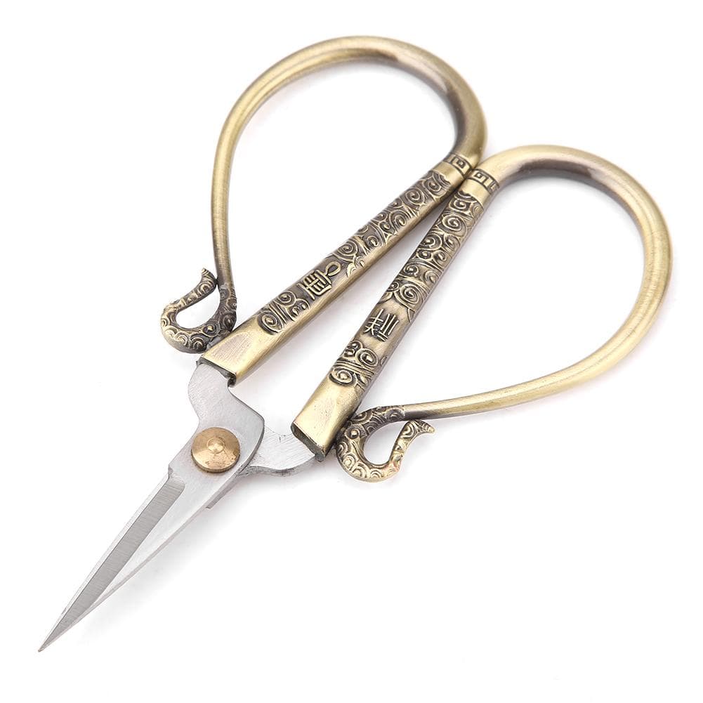 Stainless Steel Cross Stitch Scissors Vintage Sewing Shears Embroidery Tool (Bronze)