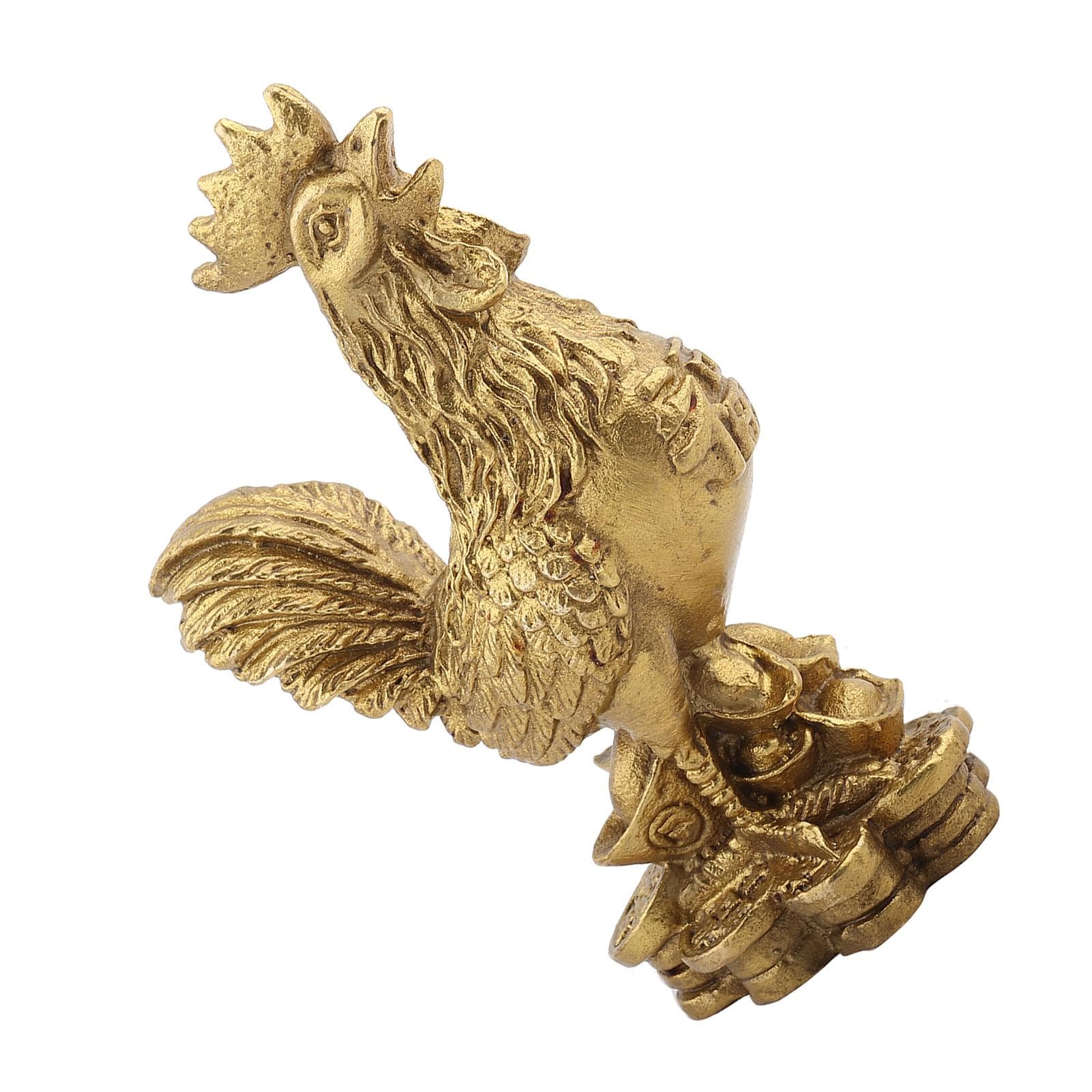 Best Pure Brass Rooster Chicken Symbol of Luck and Wealth in Geomantic Omen