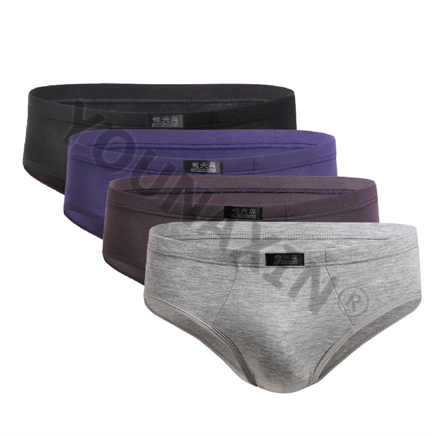 4 Pieces Big Size Sexy Briefs Mens Underwear Underpants Male Large Knickers Undershorts Modal Undies L XL 2XL 3XL 4XL 5XL L black/blue