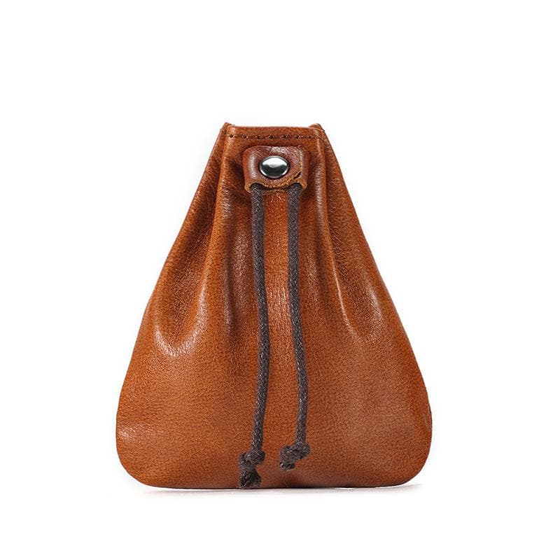 Genuine Men's Coin Purse Change Pouch Card Holder for Male Casual Mini Storage Bag Unisex Wallets Mini Purse brown