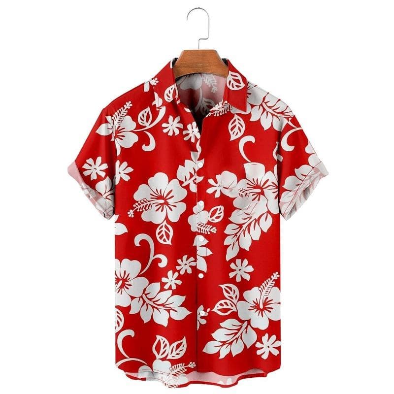 Men's Hawaiian Shirts Flower Graphic Aloha Floral Turndown 3D Print Street Daily Short Sleeve Button Clothing Beach M