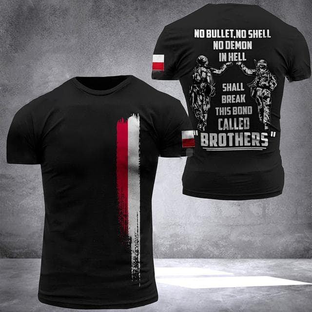 Polish Army Men's T-Shirt Veteran Soldier Poland Flag Print Men's Clothing Oversized Loose Pullover O Neck Short Sleeve Shirt S