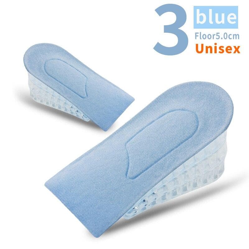 1 Pair Invisible Height Increase Insoles for Women Men Half Insole 3-Layer Air Up Lifts Elevator Shoes Pad Heel Lifting Inserts 5cm blue