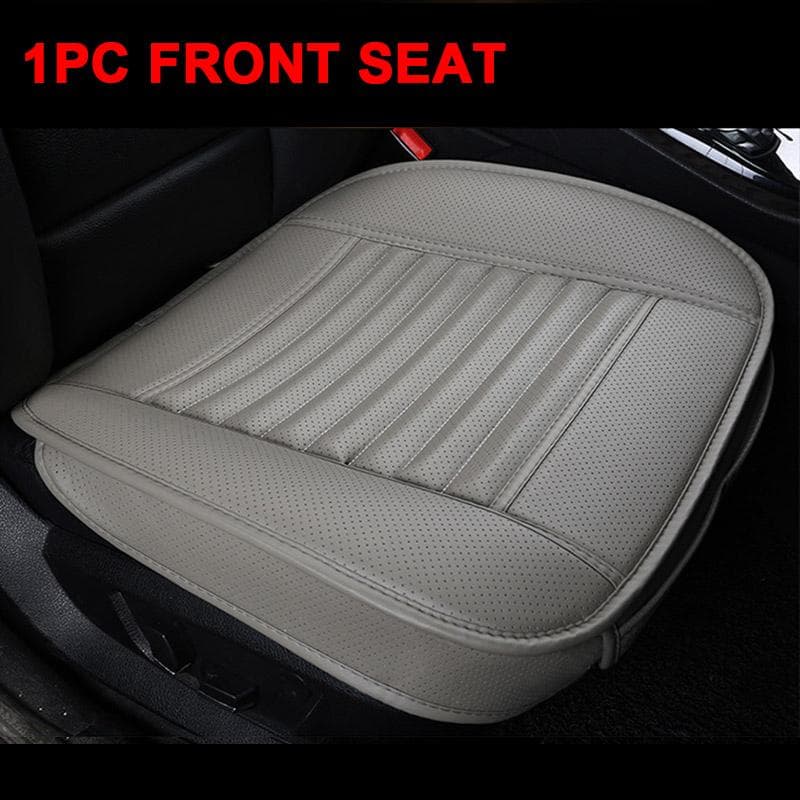 SEAMETAL 1PC Car Front Seat Cover PU Leather Non-slip Car Seat Cushion Cover for Four Seasons 1pc front seat grey