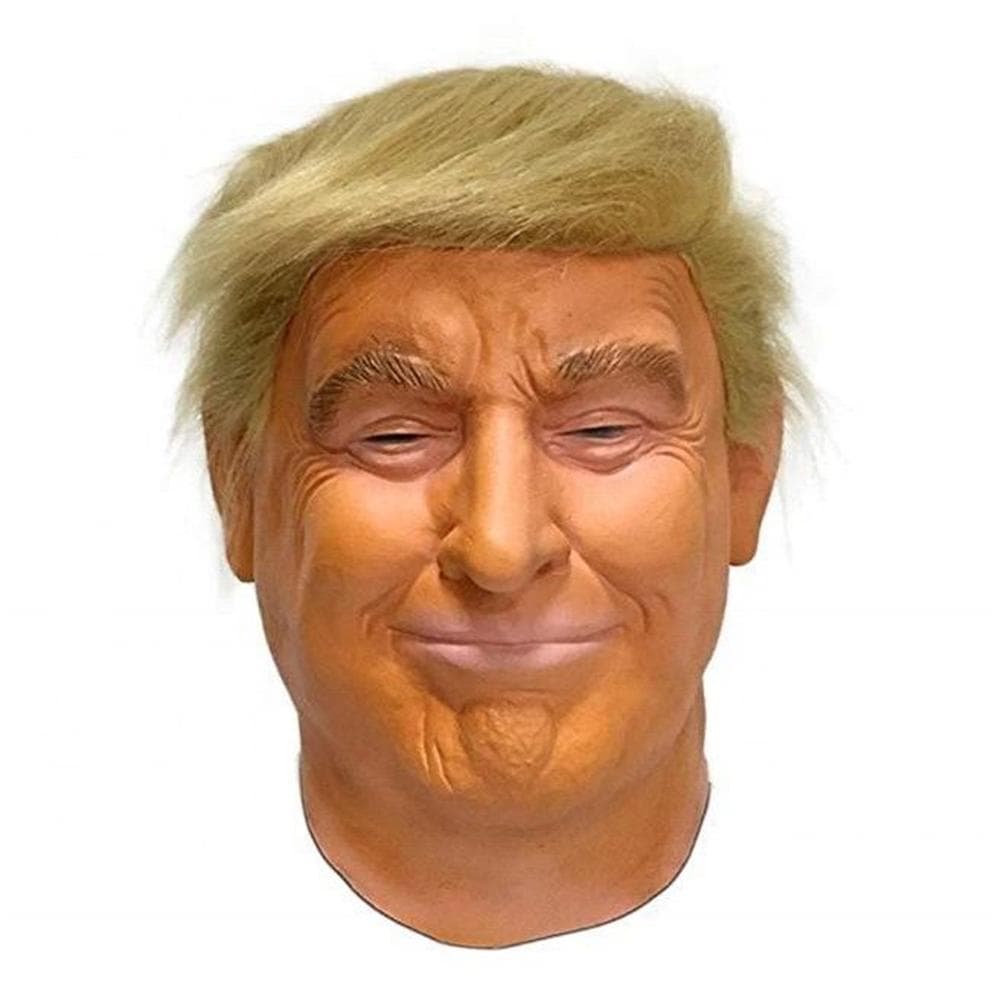 Trump Latex Full Head Face Human Mask for Mask Festival Halloween Easter Costume Party Donald Trump Presidential Cosplay Fans yellow