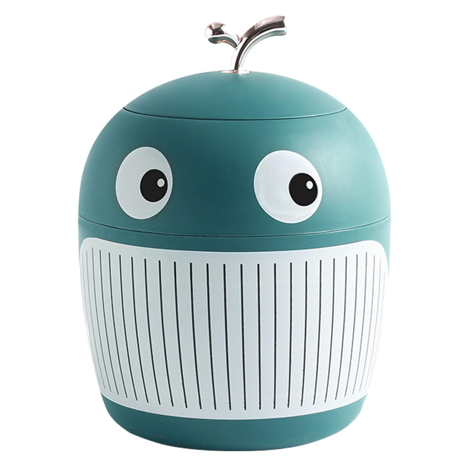 Little Whale Trash Can Mini Cute Light Luxury Garbage Bin Portable Multifunctional Trash Can for green
