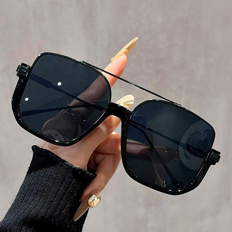 5PCS Retro Metal Square Frame Sunglasses Vintage Oversized Shades for Women Men UV Protection