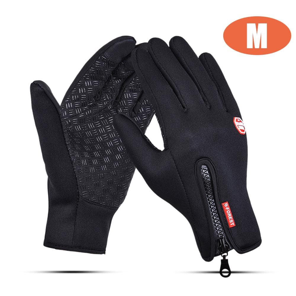 Kyncilor Glove Outdoor Winter Warm Non-slip Touching Screen Gloves For Sport Bike Riding M black