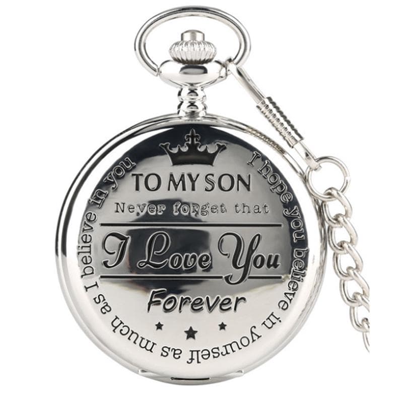 Fashion Gift Flip Quartz Pocket Watch Gifts for Son Children Neck Wearing Locket Charm Dial Gifts silver