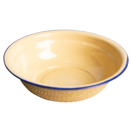 Bowl Durable Vintage Enamel Multifunctional Soup Plate Kitchen 20cm yellow
