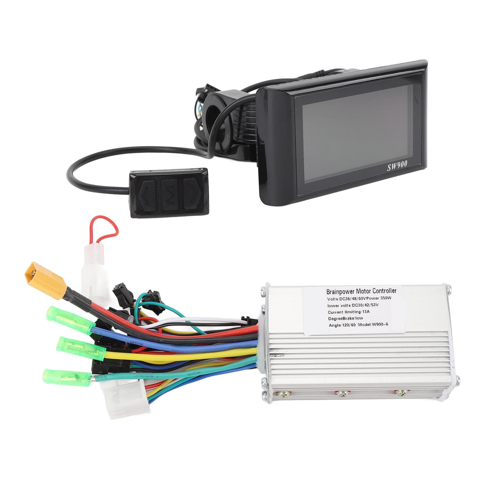36V 48V 60V 350W Cycling Brushless Controller Water Resistant Backlight Cycling LCD Color Display