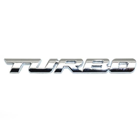 TURBO Letter Metal Car Badge Sticker Adhesive Auto Decal Emblem Styling Decor silver