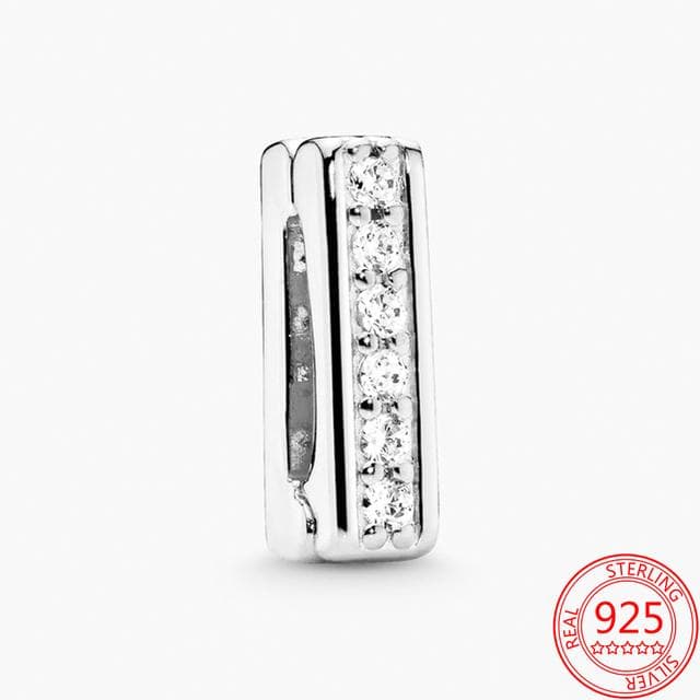 Authentic 925 Sterling Silver Timeless Sparking Clip Charm Fit Original Reflexions Bracelet Making Trendy Wedding Party Jewelry