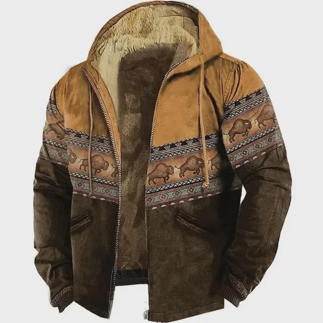 2023 Autumn/Winter Retro Arctic Velvet Hooded Men's Sweatshirt L