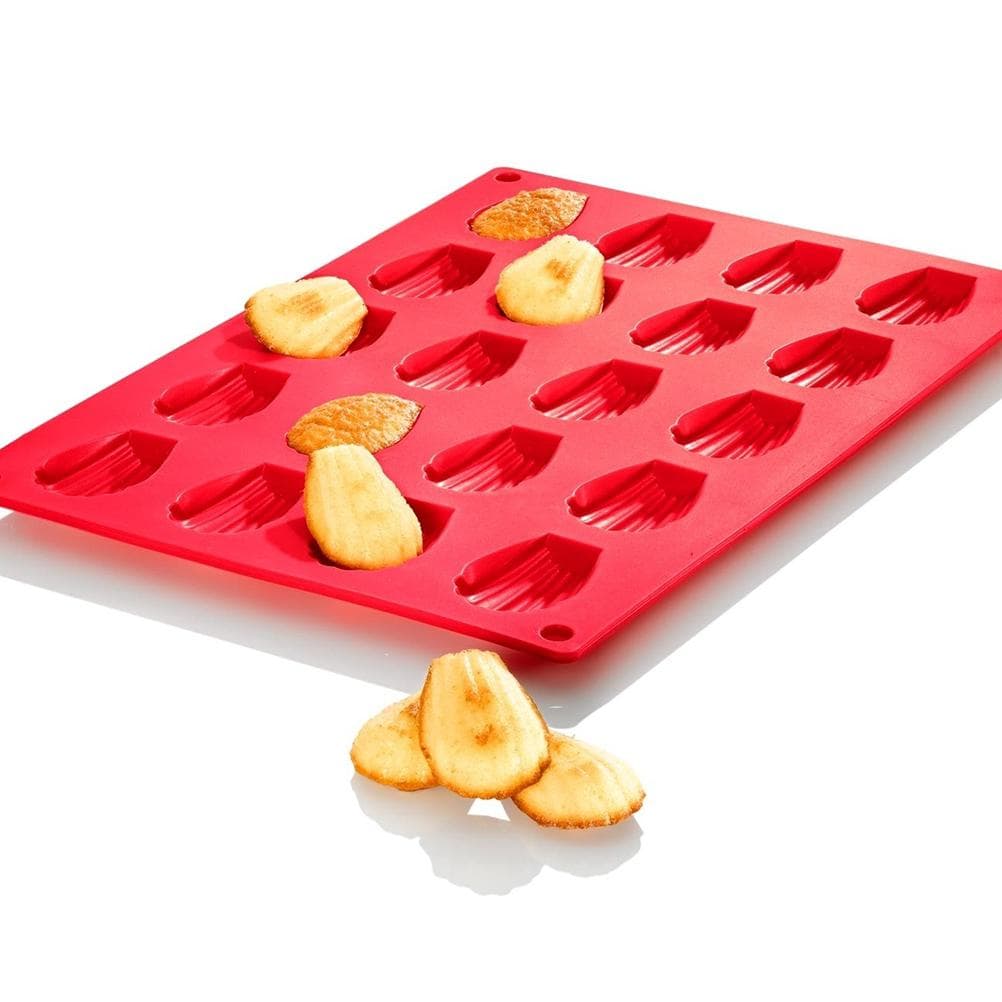 20 Cavities Silicone Madeleine Mold Non stick Cake Mold Baking Tool for DIY Homemade Cake Candy L(for 6.5-9kg)