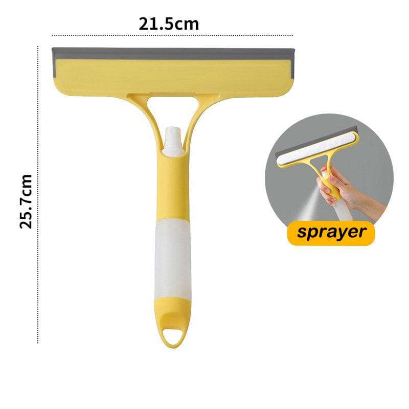 3 In 1 Glass Cleaning with Spray Bottle Wipe Shower Screen Window Tool Multi-Purpose Car Windshield Cleaner Washing Accessories yellow