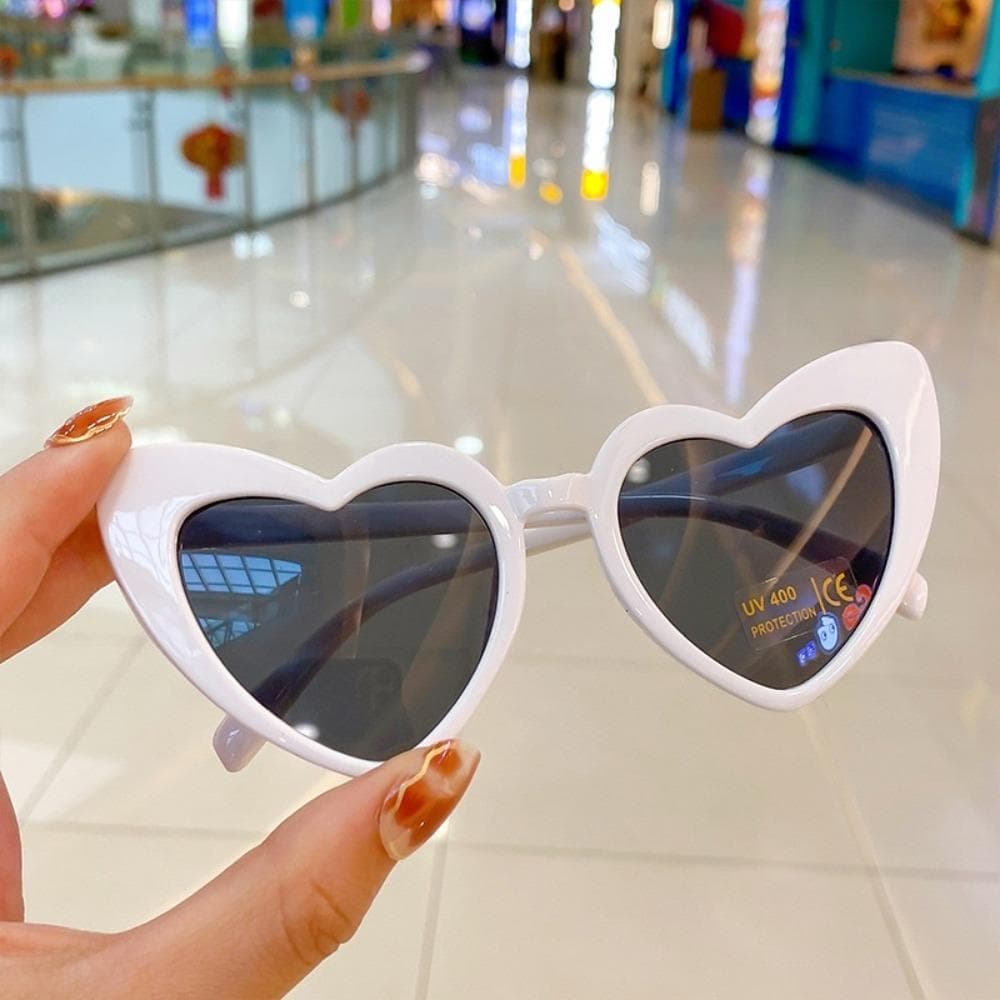 Korean Retro Love Child Sunglasses for Kids Fashion Oval Solid Color UV Protection Eyewear