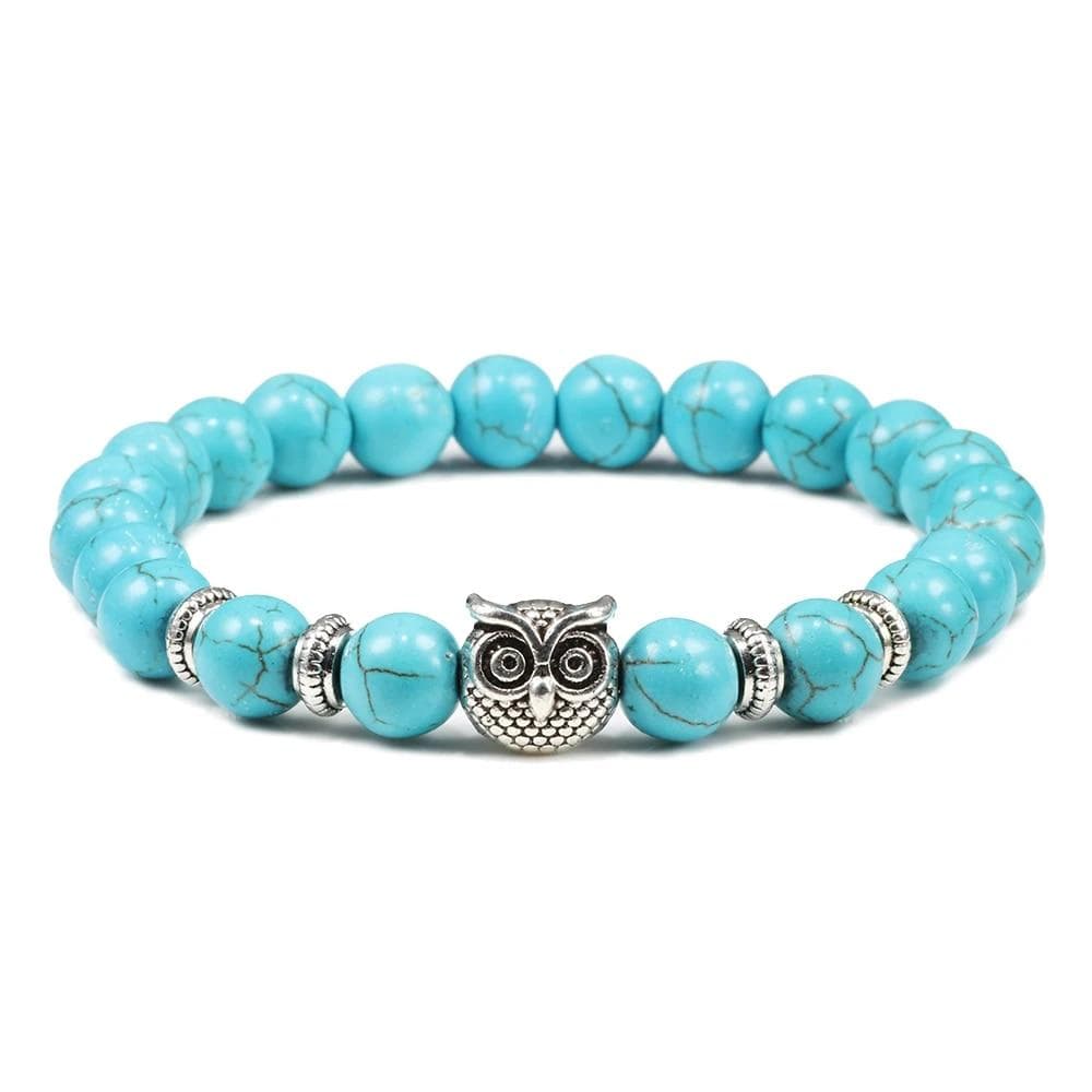 Black Lava Tiger Eye Weathered Stone Bracelets Bangles Classic Owl Beaded Natural Charm Bracelet for Women and Men Yoga Jewelry CHINA