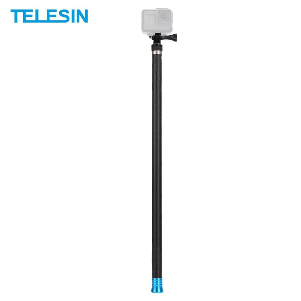 TELESIN 2.7M/106 Inch Ultra Long Carbon Fiber Selfie Stick Lightweight Extendable Handheld Pole black