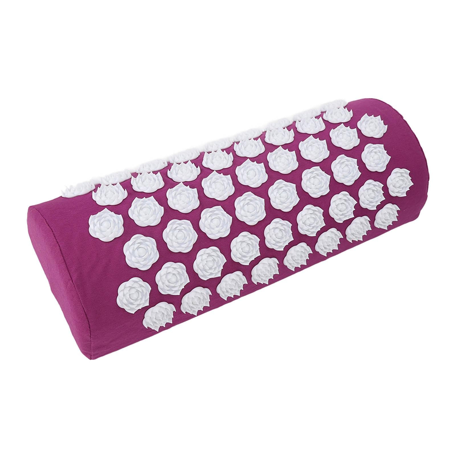 Massager Cushions for Yoga Acupressure Pillow Muscle Relax Back Pain Relief Pillow Black purple