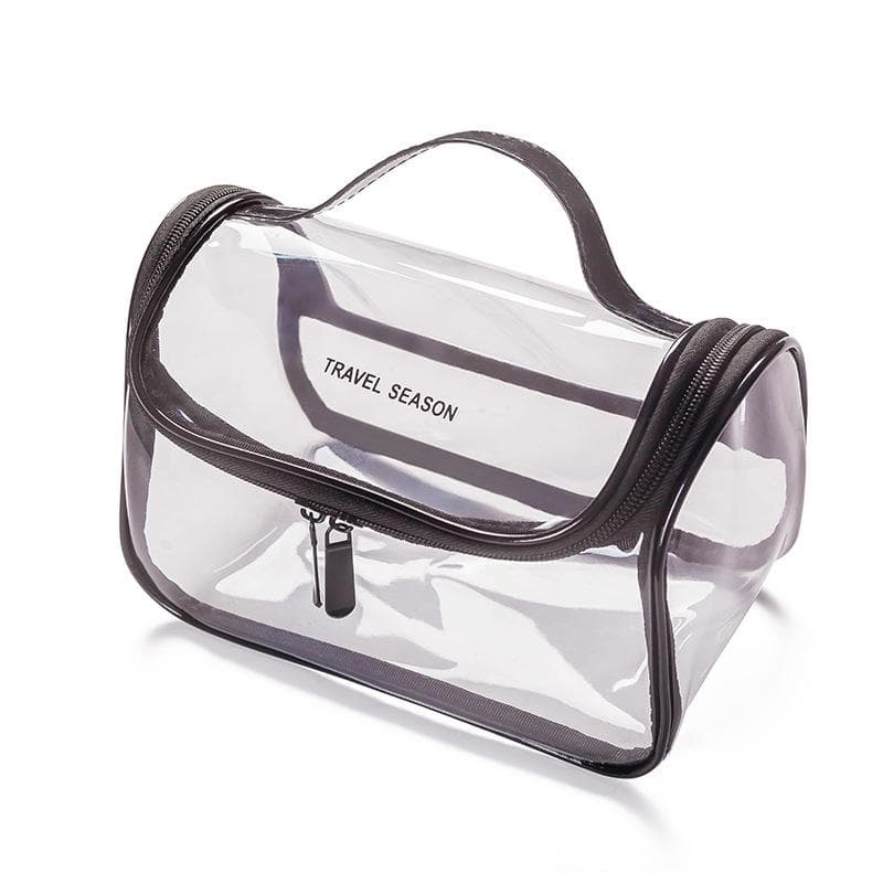 Travel Waterproof Transparent Cosmetic Bag Toiletry Bag Multifunctional Large Capacity Portable Colorful Storage Bag black