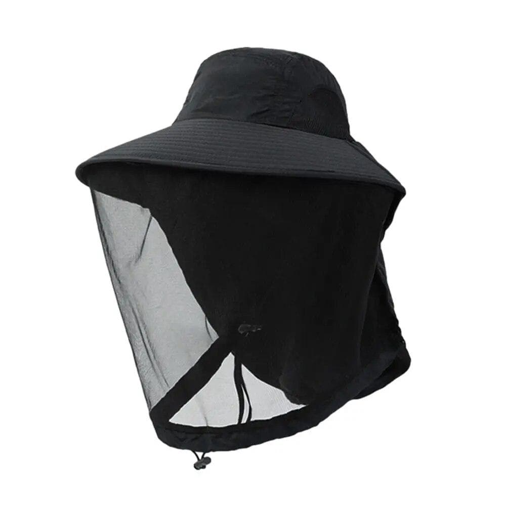 Fashion Unisex Foldable Mosquito Hat With Hidden Net Mesh Repellent Insect Bee Protection Casual Outdoor Sunscreen Fishing Cap black