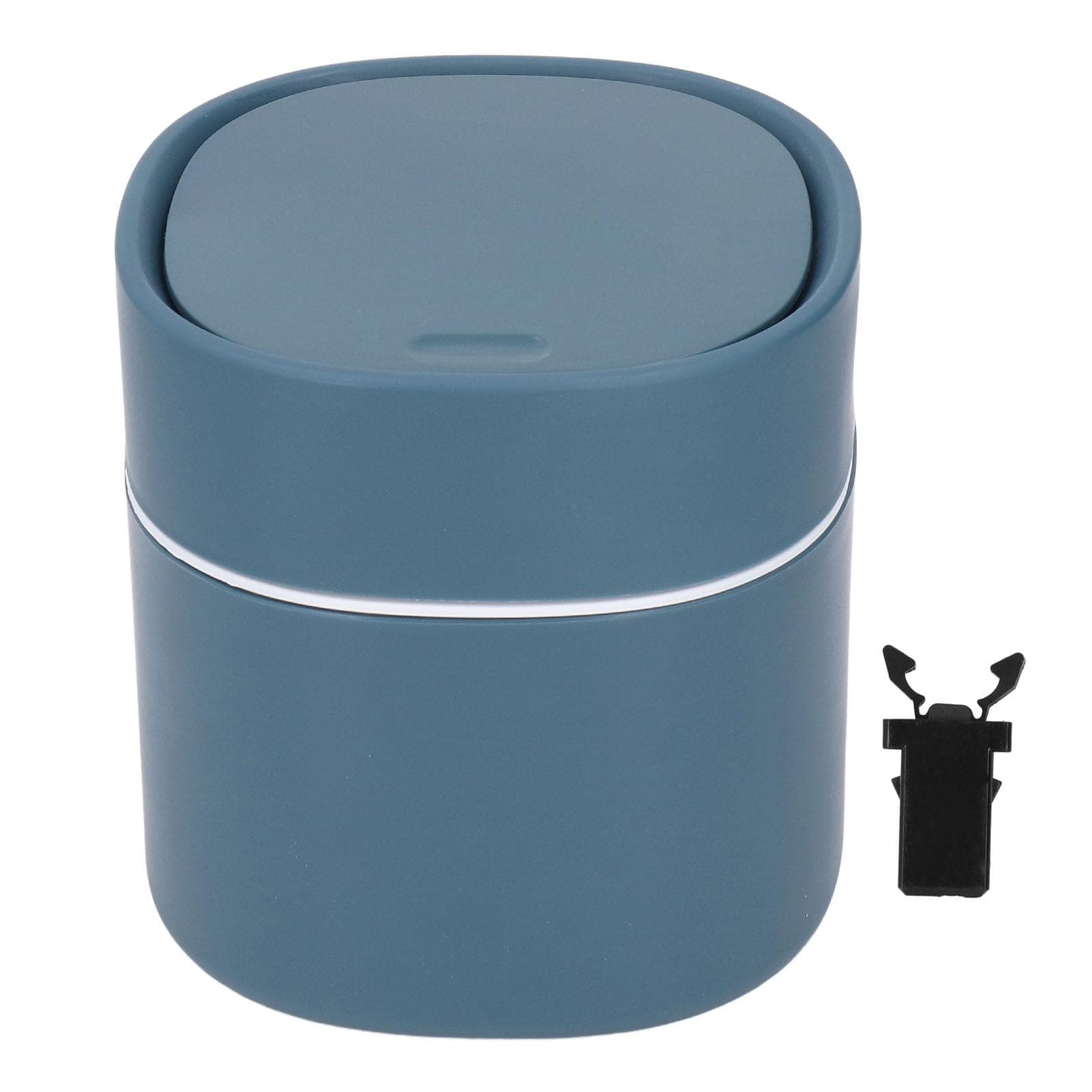 Mini Desktop Trash Can Debris Storage Cleaning Can with Lid for Coffee Table Dressing Table Desktop blue
