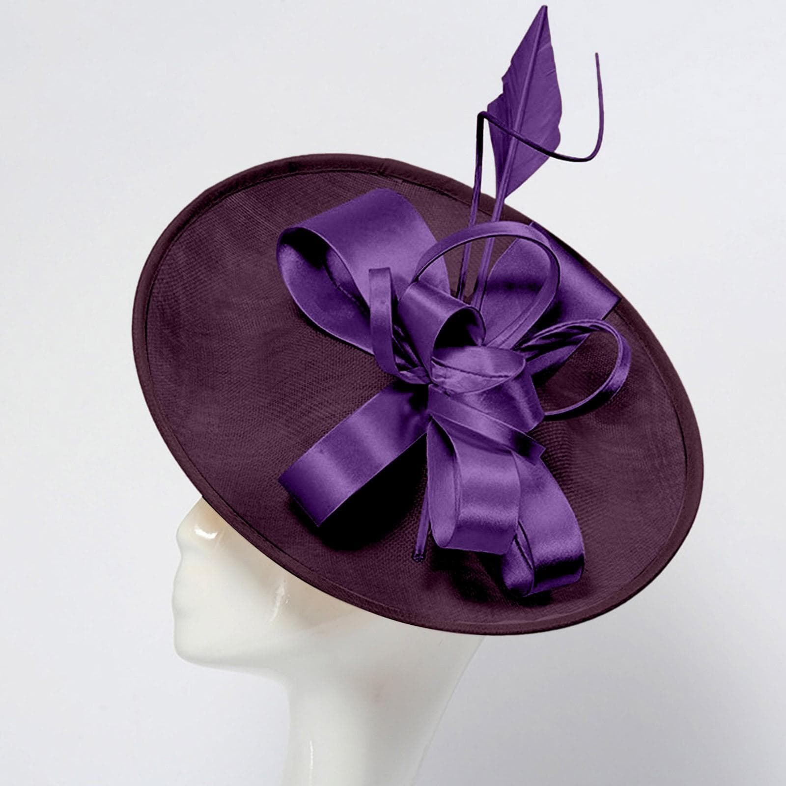 Women Fascinator Hats Tea Party Hat Vintage Hat Headband For Cocktail Head Band Large Solid Color Fashion Exquisite Headwear One Size