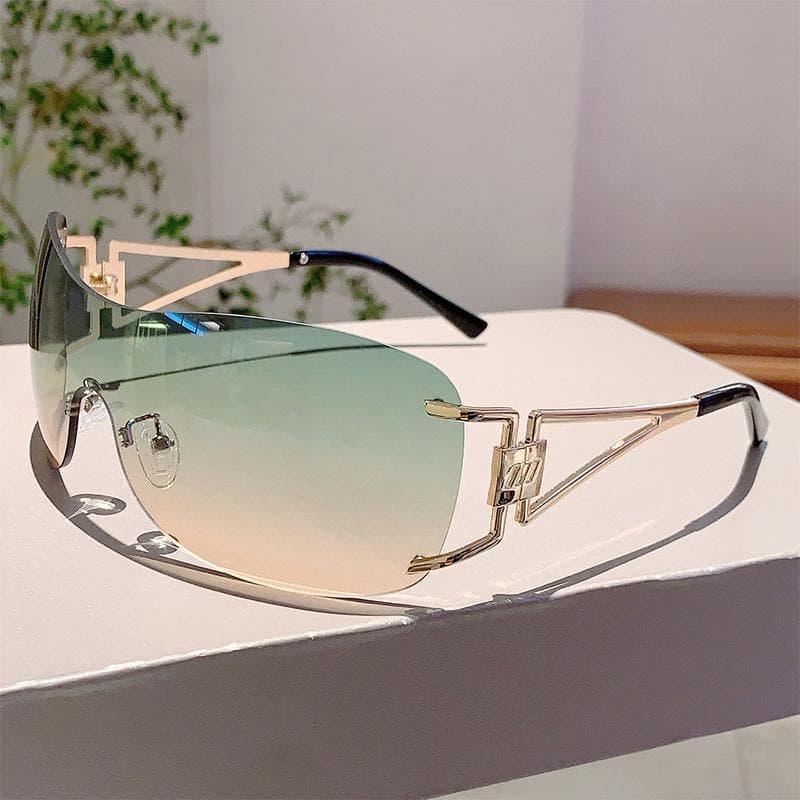 Fashion Trend UV Protection Safety Glasses Frameless Cut Edge Sunglasses Sun Visors for Outdoor Activities