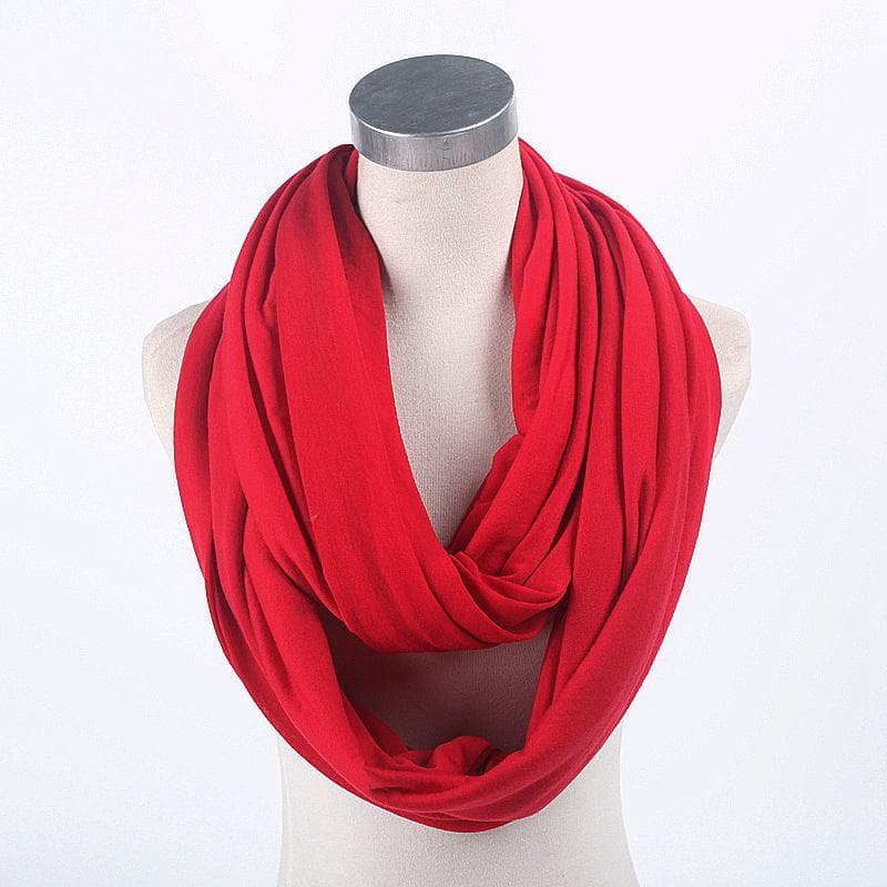 Soft Light Weight Infinity Scarf With Solid Colors Jersey Knit Solid Color Infinity Loop Ring Scarf Circle Scarf New red