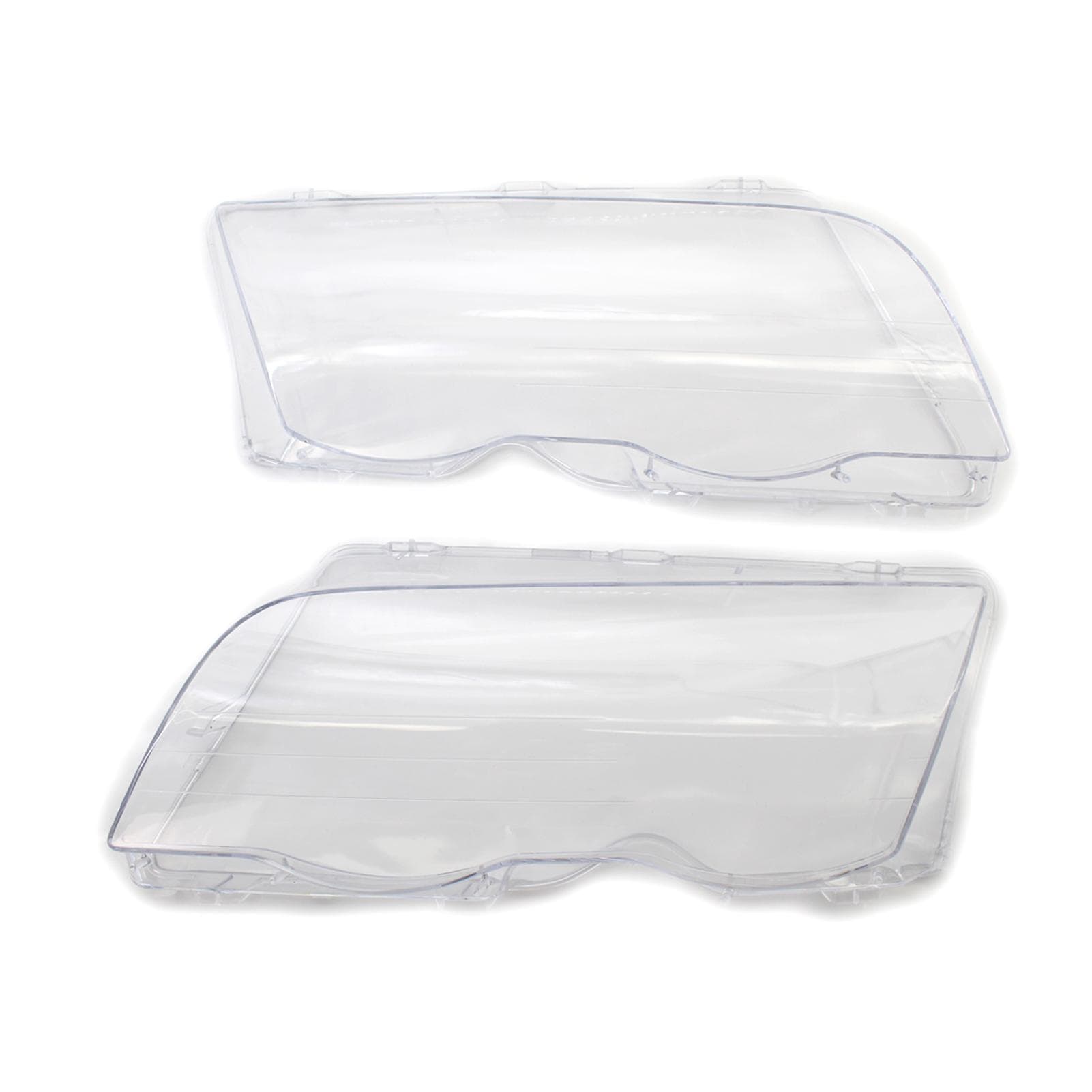 1 Pair Left Right Headlight Headlamp Clear Lens Cover Replacement for BMW E46 3 Series 1998-2001 4 transparent