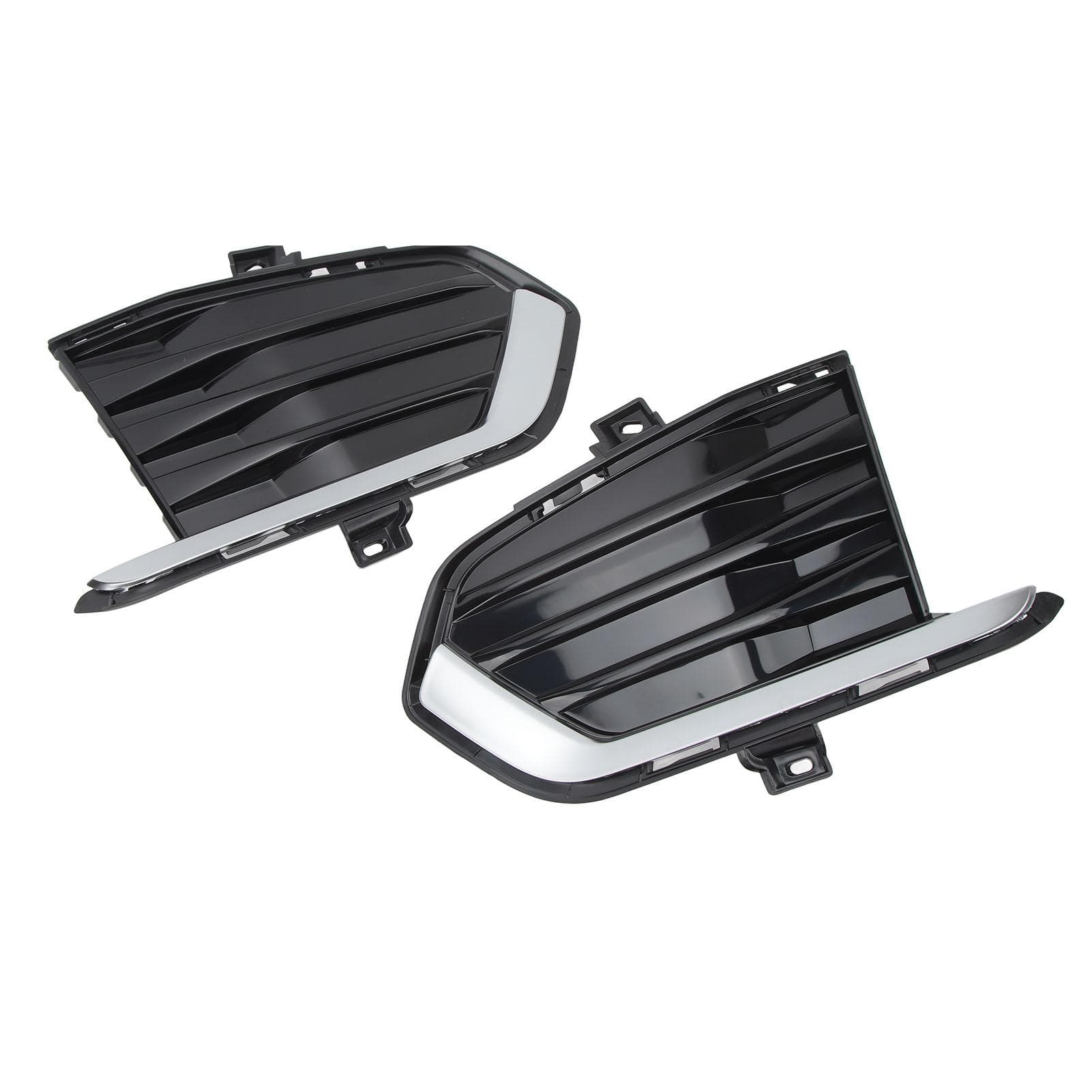 1 Pair Bumper Fog Light Cover Grille SK601905 Black Left Right Side Fog Lamp Molding Trim Fit For