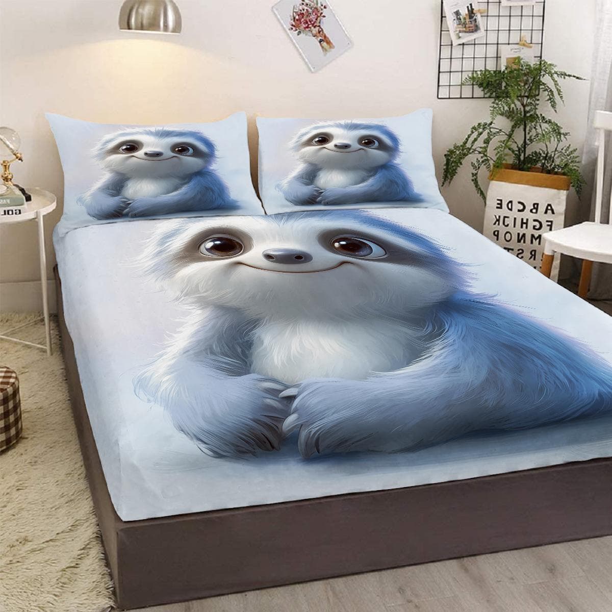 Smile Otter Pattern 3 Piece Bedding Set With Two Pillowcases, Suitable For Bedroom And Living Room (Animal, Children'S Day)3-Pie 99cmx199cm